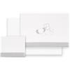 Interbaby Set Lenzuola Cotone Culla 50x80 cm Orso Elef. Palloncini Grigio | Set lenzuola culla e navicella 50x80 in flanella di cotone: lenzuolo con angoli, sopra e federa, inverno, regalo nascita