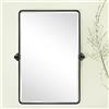 TEHOME Specchio da bagno rettangolare girevole da 20 x 76 cm, in bronzo lucidato a olio, con cornice inclinabile, smussato, specchi da vanità per parete