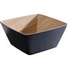 APS 84593 Ciotola FRIDA, 25 x 25 cm, altezza 12 cm, melamina, nero/effetto legno