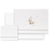 Interbaby Set Lenzuola Cotone Culla 50x80 cm Orso Luna Stelle Verde | Set lenzuola culla e navicella 50x80 in flanella di cotone: lenzuolo con angoli, sopra e federa, inverno, regalo nascita