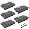 gardzen Set di 5 propagatori da giardino, kit di vassoi per semi con 200 celle, vassoio per semi con cupola e base 38,1 x 22,9 cm (40 celle per vassoio)