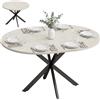 HOMCOM Tavolo da Pranzo Allungabile 4-6 Persone 100-135cm Grigio Cemento | Pannelli a Farfalla, Tavolo Rotondo Allungabile ad Ovale, Base a X, Industriale, Sala da Pranzo, Soggiorno
