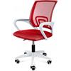JUMI Pratica Sedia da Ufficio, Smart - 54 x 95 x 54 cm, ergonomica, da Gioco, Sedia da scrivania, Girevole con Ruote, Regolazione in Altezza e bracciolo, in plastica (Rosso)