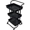 HOUSE COLLECTION CARRELLO PORTA OGGETTI 3 PIANI CON RUOTE NERO (DGC3951)