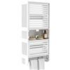 Baroni Home Pensile Bagno da Parete 2 Ante 1 Ripiano Ganci Asciugamano, Mobiletto Sospeso Salvaspazio con Fissaggio a Parete in Plastic Wood, Leggero e Facile da Pulire, 14,5x29,5x70 cm,