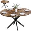 HOMCOM Tavolo da Pranzo Allungabile 4-6 Persone 100-135cm Marrone Rustico | Pannelli a Farfalla, Tavolo Rotondo Allungabile ad Ovale, Base a X, Industriale, Sala da Pranzo, Soggiorno