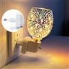 VETOLAKA Lampada profumata elettrica con effetto fuochi d'artificio 3D: scalda candela in vetro con cambio di colore RGB, lampada aromatica e luce notturna, sicura senza fiamma, per yoga, ufficio