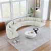 Kuczn Divano modulare da pavimento in morbida ciniglia Boneless Sofa curvo senza telaio con cuscino, divano letto con funzione letto, nessun montaggio, per camera da letto, soggiorno, ufficio, beige