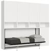 Decor Space Letto Venezia singolo a scomparsa con scompartimenti, in legno, con apertura orizzontale, per camera da letto (Con materasso, Composizione C)