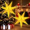 LQTSLFM 35 cm Stelle di Carta 3D Luminose, Decorazione Natale Stella Suspensión LED | 2 Pezzi Stella di Natale Luminosa da Appendere, Lampada Stella di Carta, Stella Pieghevole Natalizia per Natale, Compleanni