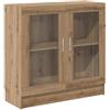 KGFHERENB Libreria con ante in vetro, rovere Artisan, 82,5 x 30,5 x 80 cm | Vetrina compatta per soggiorno e ufficio con 2 scomparti dietro le ante in vetro per esporre i libri senza polvere.