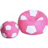 Slevobox Pouf Poltrona Sacco con Poggiapiedi 100x100x60 cm - Pouf Pallone da Calcio da Interno in Ecopelle - Morbido e Confortevole - Bean Bag per Adulti e Bambini - Mobili per Soggiorno
