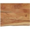 Generisch Mensola da parete, 50 x 40 x 2,5 cm, rettangolare, in legno | legno duro di acacia, bordo naturale, pezzo unico, soggiorno, ufficio, studio, libri, piante