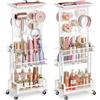 VINCOURNA Supporto per Asciugacapelli Senza Foratura, Carrello Porta-phon | Organizer Multilivello Con Ruote Per Bagno, Per Phon, Piastra Per Capelli, Spazzole E Accessori Per Acconciature