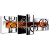 DECLINA Decorazione per Camera da Letto, Quadro Decorativo, Quadro di Design, Quadro da Parete, Tela Astratta, Design Rotondo, 160 x 60 cm, Arancione, Canvas, Arancione, 240x100 cm