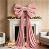 Generico Grande Puntale Albero Natale Fiocchi, 200CM Velluto Fiocchi Albero Natale | Grandi Fiocchi Velluto Rosa Per Albero Natale, Gigante Fiocchi Rosa Albero Decorazioni Natalizie, Per Mantle Parete Porta