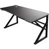Mediawave Store - Scrivania Gaming Ergonomica 100x60x73H cm Tavolo PC Porta Computer Effetto Fibra di Carbonio con Sistema Passacavi Postazione Lavoro Ufficio Casa