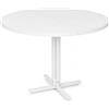 Xinyvee Tavolo rotondo 80 cm bianco per 2 a 4 persone tavolo da pranzo | Tavolo rotondo da pranzo con piano in legno e base a croce metallica per cucina sala da pranzo e ambienti compatti