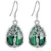 CELESTIA Donna Orecchini Albero della Vita, Argento 925 Gancio | Orecchini Pendenti con Pietra e Cristallo, Anallergici, Leggero, Regalo Versatile per Diverse Occasioni, con Scatola