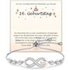 Shuxin 13, 16, 18, 21, regalo di compleanno per ragazze, braccialetto con simbolo dell'infinito, regalo per figlia, sorella, nipote, migliore amica, nipote, per compleanno