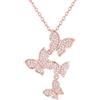 bySantana Collana Argento 925 Ciondolo Farfalla Oro Rosa Donna Stile Boho | Timbrato S925, Lunghezza catena regolabile, Fine e delicato, Diamante simulato, Argento vero, Confezione regalo inclusa