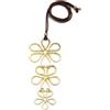 Vestopazzo Bigiotteria Collezione Donna, Collana Ciondolo 3 Fiori Pendentei, Filo Regolabile, Ottone Dorato non Trattato Lucidato a Mano, Nickel tested, DD02066