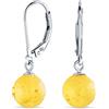 Bling Jewelry Semplice Gemma Rotonda Di Base Giallo Limone O Miele Cognac Ambra 8 Millimetri Perline Orecchini A Goccia Per Le Donne Adolescenti Leva Indietro .925 Sterling Silver