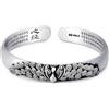 Generic Bracciale in argento sterling, bracciale, bracciali rigidi in per bracciale regolabile in argento, polsino da donna 925 intagliato a mano braccialetto fenice gioielli B