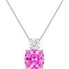 Sakrami Collana Zircone Fucsia con Punto Luce Argento 925 Rodiato Doppia Pietra Brillante Catena Veneziana, Scatola Incisione − per Donna Ragazza, Idea Regalo Compleanno San Valentino Cresima
