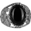 KAMBO Anello da uomo in argento sterling 925 naturale islamico, gemma argentata, pietersite, Gemma d'argento, Pietersit.