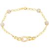 Generic BRACCIALE DONNA CATENA IN ORO GIALLO 18 KT CON ZIRCONI TAGLIO BRILLANTE