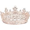 XFSRG Corona da Donna Diadema Rotondo a Cerchio Intero Tiara da Sposa Regina Corona di Strass Tiara di Cristallo Copricapo Principessa per Matrimonio Festa Cerimonia Donna