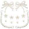 SANTUO 18Pcs Pearl Shoe Charms for Crocs Clog Charms Pearl Chains DIY Shoes Decorations for Women Girls Shoes Clog Sandals Birthday Party Gift