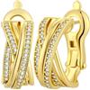 Miaofu Orecchini a Cerchio 18k Oro Bianco Placcata Argento Zirconi Simulato Diamante Brillanti per Donna