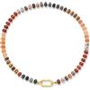 COAI Collana Donna Pietre Naturali Multicolore Rondelle 8x5mm 45cm | Collana donna pietre naturali multicolore con rondelle dai colori autunnali, chiusura ovale in acciaio inox oro 18K