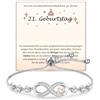 Shuxin 13, 16, 18, 21, regalo di compleanno per ragazze, braccialetto con simbolo dell'infinito, regalo per figlia, sorella, nipote, migliore amica, nipote, per compleanno