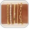 SIXDUTON Set di 6 braccialetti da donna, placcati in oro 14 carati, regolabili, con zirconi cubici