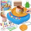 TingingYuli Tornio per Ceramica Bambini 6-12 Anni, Argilla Autoindurente, 12 Colori | Tornio elettrico per principianti: modella, incidi, asciuga 24-48 h e dipingi con strumenti, grembiule, tavolozza e guida