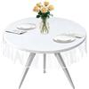 GUTEINTE Tovaglia Plastica Trasparente, Tovaglia Protettiva Lavabile per Giardino all'aperto, Pellicola Protettiva per Mobili, Tavolo, Copritavolo Impermeabile, Antimacchia (1, Rotonda 120cm)