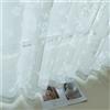 Yaland Tenda corta jacquard con motivo floreale e farfalla, 100 x 300 cm | Tenda a pannello bianca in pizzo, elegante, tenda da bistrot con passante, per soggiorno e balcone, 1 pezzo