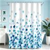 Lerores - Tenda per doccia e vasca da bagno, 100 x 200 cm, con petali di fiore blu, bordo pesante, resistente alla muffa, impermeabile, lavabile, in poliestere, con occhielli e 6 anelli per tende da