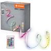 LEDVANCE FLEX 3M LED STRIPS RC, bianco, 9W, 600lm, luce bianca calda, ricevitore sonoro integrato, sensore di colore RGB, telecomando, lunga durata, montaggio semplice, classe di protezione IP20