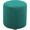 uyeoco Elasticizzato Copri Pouf Rotondo - 50x50/45x45/40x40/60x60 Velluto/Jacquard Copri Ottomano Cover -Lavabile Copertura Dell'Ottomano -Tondo Fodere Coprisgabello Poggiapiedi(Color 11,D45xH35cm)