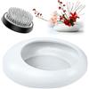 Elifinds Kit di vaso con Kenzan, composizione floreale Ikebana, kit per composizioni floreali in ceramica a forma di goccia d'acqua (bianco, grande)