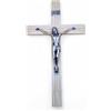 FIDES RELIGIOUS Crocifisso da Parete - Artigianale Made in Italy Cristo e INRI Placcati Argento 999 - Crocifissi da Parete in Legno, Cura e Precisione dei dettagli di Gesù Crocifisso - 32X18 cm