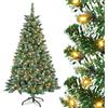 UISEBRT - Albero di Natale artificiale con illuminazione, effetto neve - LED con supporto in metallo - 350 luci - PVC - Per la decorazione di Natale (210 cm)