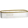 Tomotato Caddy Doccia, Bagno Senza Trapano Doccia Scaffale di Stoccaggio Rack Cesto Organizzatore Montato a Parete per La Cucina Bagno(Rectangular-Trasparente)