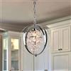 FRIXCHUR Lampadario a Sospensione Stile Farmhouse Moderno, Sfera in Cristallo a 4 Livelli con Anelli Cromati, Ideale per Isola Cucina e Sala da Pranzo (Attacco E27)