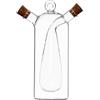 F Fityle Dispenser per Olio e aceto, Dispenser per ampolle con Doppio beccuccio, Tappi creativi Trasparenti, 2 in 1 per Cucinare in Cucina, Style a