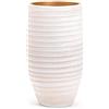 Vimin Box Grande e Elegante VASO in Terracotta, | Decorato con Interni Dorati | D.22 cm - H.40 cm | Vaso Decorativo Moderno per Piante, Fiori, Piante grasse, Sansevieria | da Interno o Esterno. (D.22 - H.40 cm)